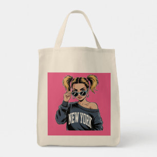 Chic NYC Girl Tote Bag