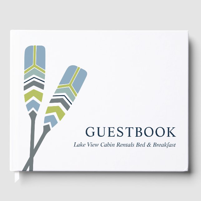 Chic Oars Lake Ocean Beach Cabin Vacation Rental Guest Book (Front)