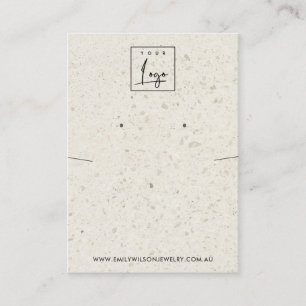 CHIC OFF WHITE TERRAZZO NECKLACE EARRING DISPLAY BUSINESS CARD