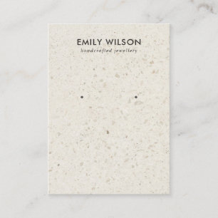 CHIC OFF WHITE TERRAZZO STUD EARRING DISPLAY CARD