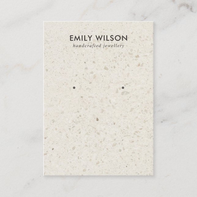 CHIC OFF WHITE TERRAZZO STUD EARRING DISPLAY CARD (Front)