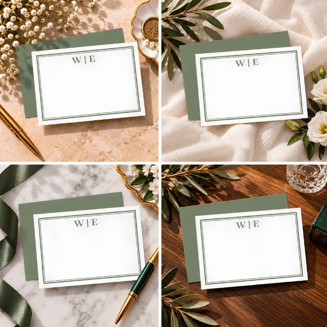 Chic Olive Green Two Border Card (Creator Uploaded)