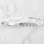 Chic Ombre French Garden Floral Peony Personalised Corkscrew<br><div class="desc">Chic Ombre French Garden Floral Peony pattern Design - with hand painted watercolor flowers and foliage, and elegant script calligraphy font. A charming vintage look in a pastel colour palette that is perfect for a spring or summer garden wedding. With feelings of the French countryside, this soft romantic floral design...</div>