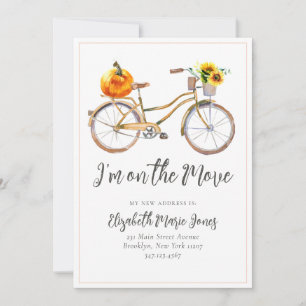 Chic On the Move Pumpkin Sunflower Bicycle Moving Announcement