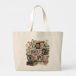 Chic One more chapter retro vintage mum birthday  Large Tote Bag