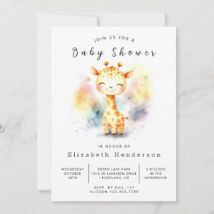 Chic Online Giraffe Baby Shower Invitation