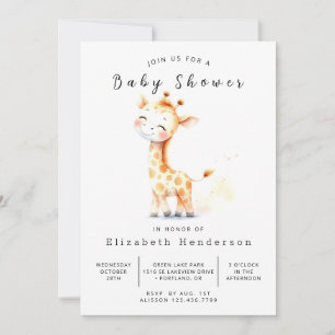 Chic Online Giraffe Baby Shower Invitation