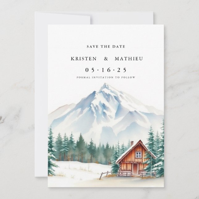 Chic Online Mountain Save The Date (Front)