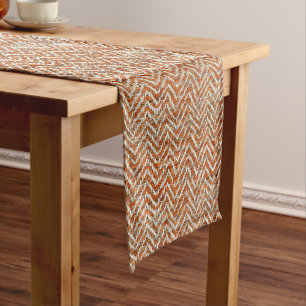Chic orange chevron pattern long table runner