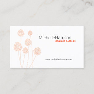 Chic Orange Pom Pom Flowers Business Card