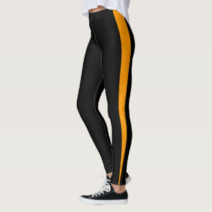 Chic Orange Stripe Design Leggings