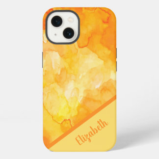 Chic Orange Watercolor Personalised iPhone 13 Case