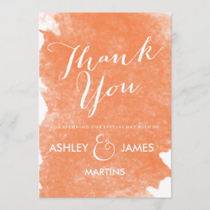 CHIC ORANGE WATERCOLOR THANK YOU CARDS