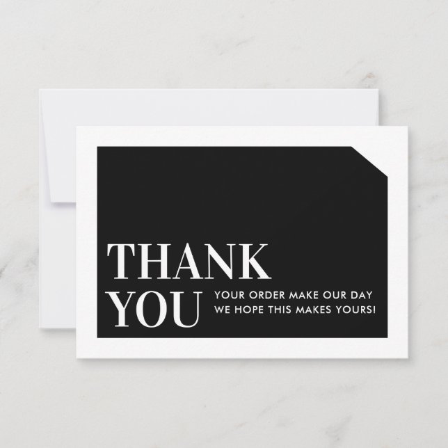 CHIC ORDER INSERT business thank you black white (Front)