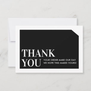 CHIC ORDER INSERT business thank you black white Card