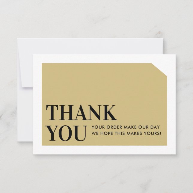 CHIC ORDER INSERT business thank you gold black Card (Front)