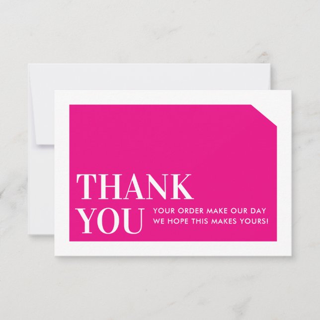CHIC ORDER INSERT business thank you magenta pink (Front)
