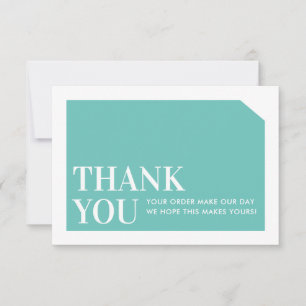 CHIC ORDER INSERT business thank you mint green Card