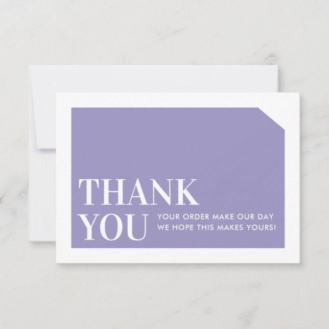 CHIC ORDER INSERT business thank you purple Card (Front)