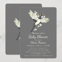 Chic Oriental Crane Baby Shower