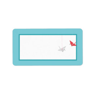 Chic Origami Birds Wedding Mailing Address Label