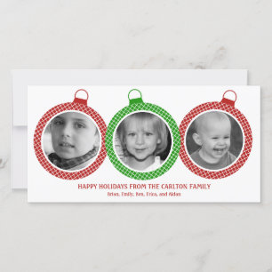 Chic Ornaments Holiday Photo Cards