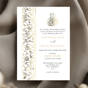 Chic Ornate Floral Gold Islamic Wedding