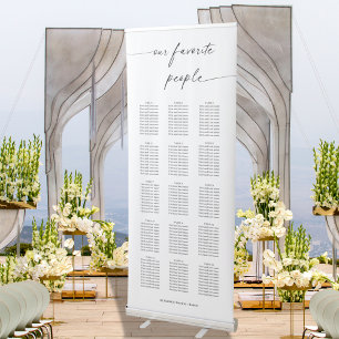 Chic Our Favourite People Wedding Seating Chart Retractable Banner
