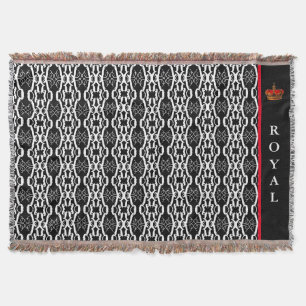 Chic oval geometric pattern in black & white throw blanket