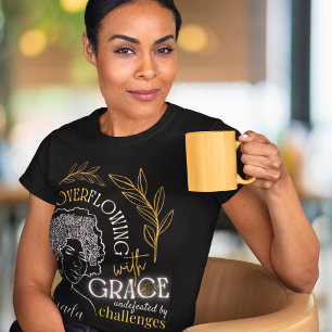 Chic Overflowing with Grace Blooming Afro Hair T-Shirt