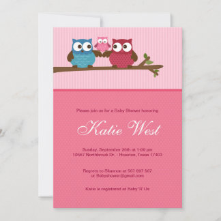 Chic Owls Baby Shower Invitation