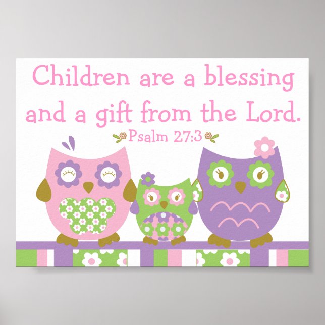 Chic Owls Christian Bible Verse Poster (Front)
