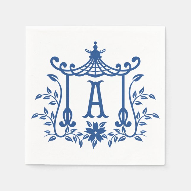 Chic Pagoda Monogram A Napkin (Front)