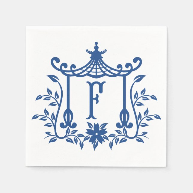 Chic Pagoda Monogram F Napkins (Front)