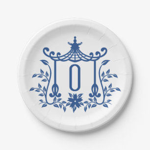 Chic Pagoda Monogram O Paper Plate