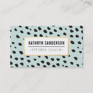 CHIC paint dabs strokes dots black gold mint Business Card