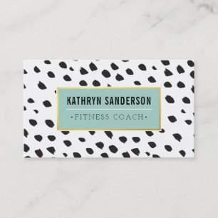 CHIC paint dabs strokes dots black gold pink Business Card