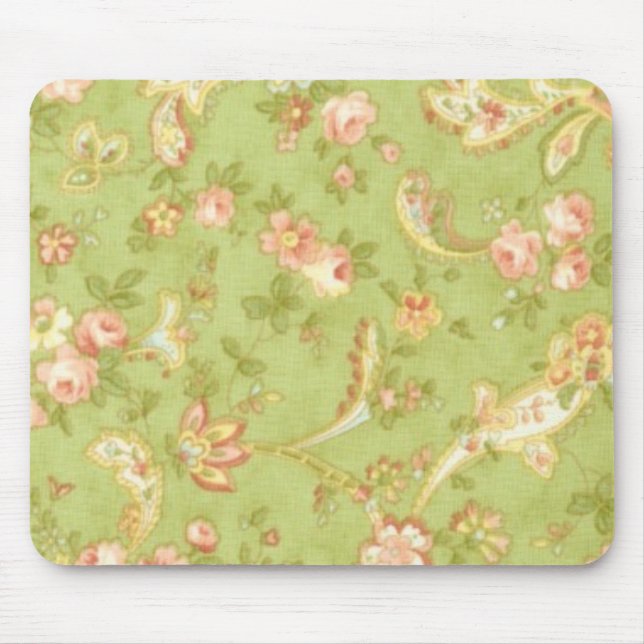 Chic Paisley Fabric Mouse Pad (Front)