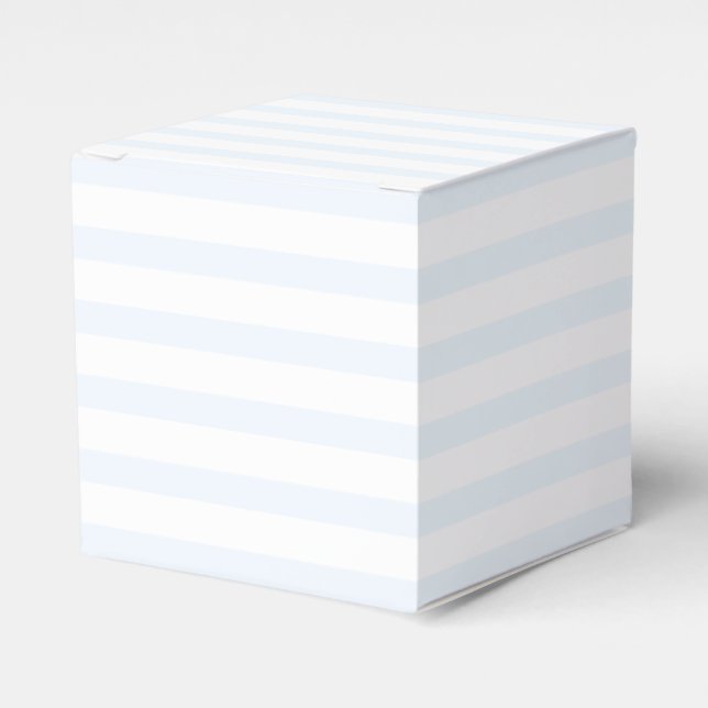 Chic pale blue and white stripes modern elegant favour box (Front Side)