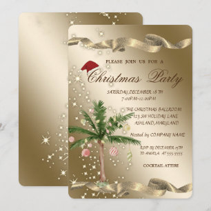 Chic Palm Christmas Tree Corporate Christmas Party Invitation