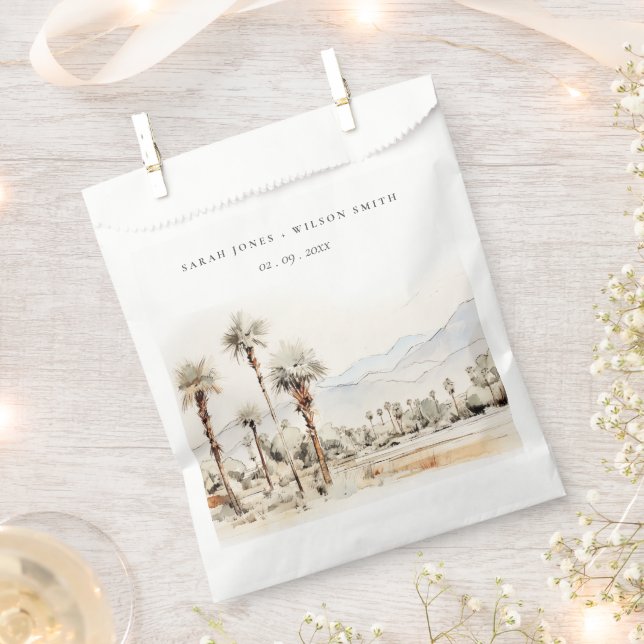Chic Palm Springs California Landscape Wedding Favour Bags (Clipped)