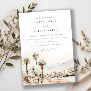 Chic Palm Springs California Landscape Wedding Invitation