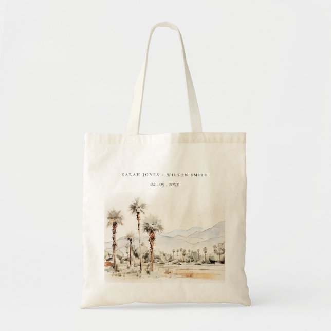 Chic Palm Springs California Landscape Wedding Tote Bag (Front)