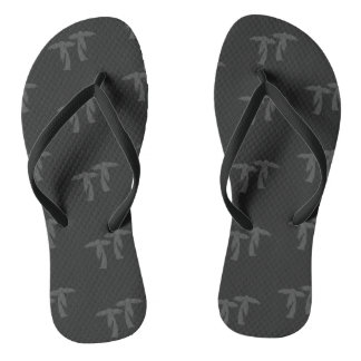 Chic Palm Trees - Black Flip Flops