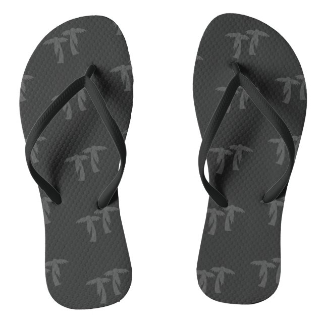Chic Palm Trees - Black Flip Flops (Footbed)