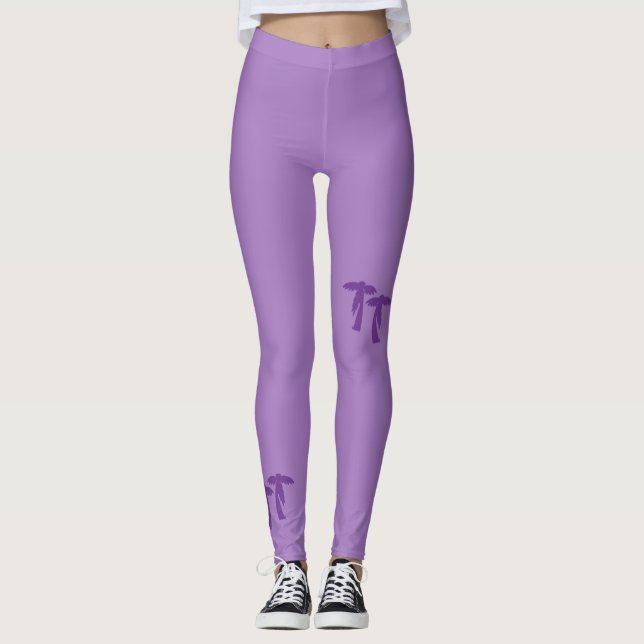 Chic Palm Trees - Purple Leggings (Front)