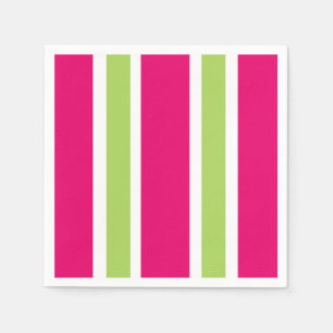 CHIC PAPER NAPKIN_LOVELY HOT PINK/GREEN STRIPES NAPKIN