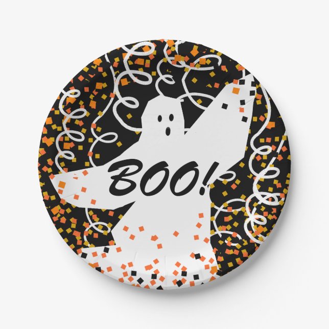 CHIC PAPER PLATE_BOO!_FUN HALLOWEEN GHOST PLATE (Front)