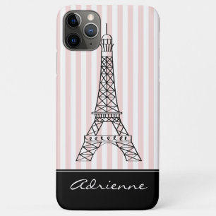 Chic Paris Eiffel Tower Doodle Personalised iPhone 11 Pro Max Case