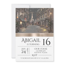 Chic Paris Eiffel Tower Gold Trendy Birthday